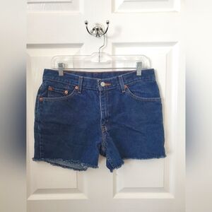 Levi's 517 Cotton Denim Blue Cut Off Slim Fit Juniors Women's Shorts Size M 11